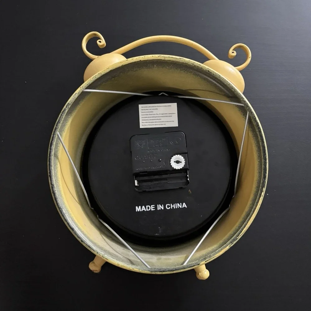 Shabby Chic‎ Westminster Station Yellow Metal Clock
